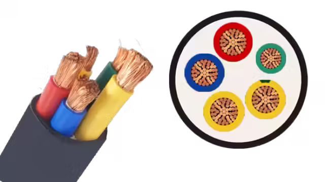 Cáp điện mềm VCm/VCT-Cu/PVC 4x+1x